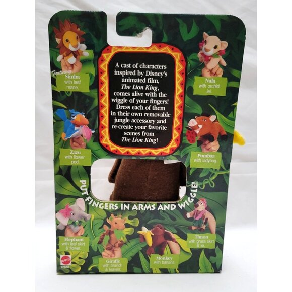 Disney The Lion King Vintage 1994 Jungle Monkey Finger Puppet With Banana NOS - Picture 4 of 7